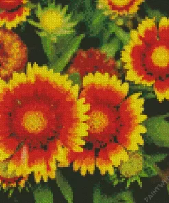 Red And Yellow Daisy Diamond Painting