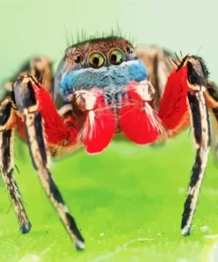 Red Jumping Spider Close Up Diamond Painting