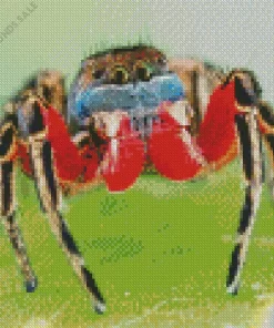 Red Jumping Spider Close Up Diamond Painting