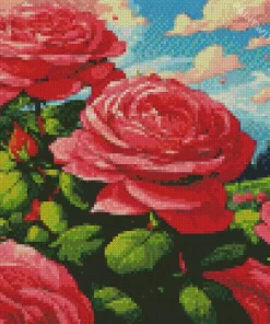 Red Roses Illustrations Diamond Painting