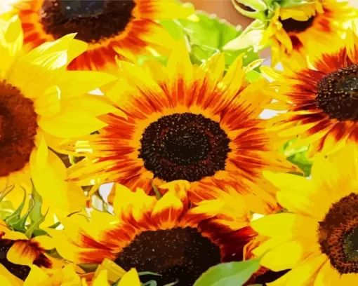 Ring Of Fire Sunflower Field Diamond Painting