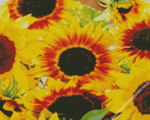 Ring Of Fire Sunflower Field Diamond Painting