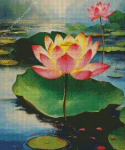 Sacred Lotus Flower Art Diamond Painting