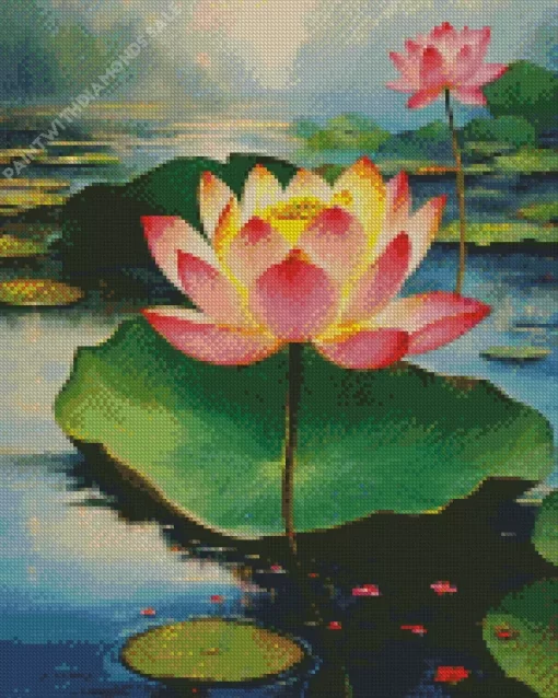 Sacred Lotus Flower Art Diamond Painting