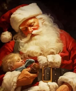 Santa And Baby Diamond Paintings