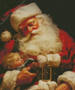 Santa And Baby Diamond Paintings