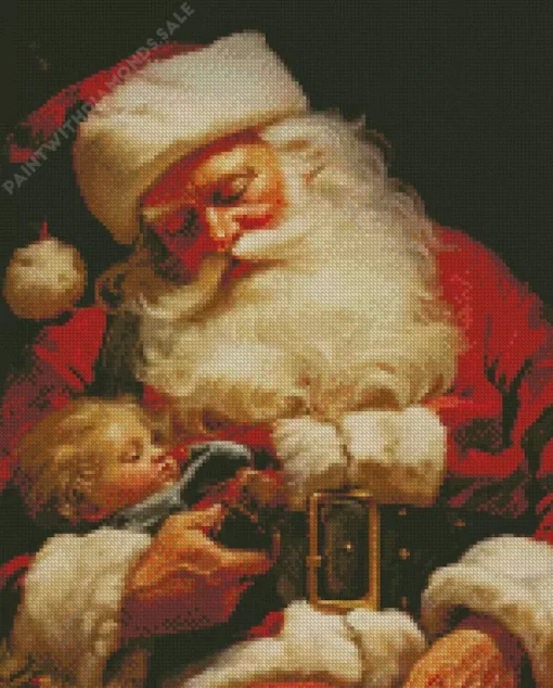 Santa And Baby Diamond Paintings