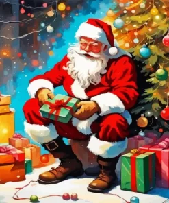 Santa And Christmas Gifts Diamond Paintings