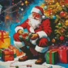 Santa And Christmas Gifts Diamond Paintings