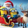 Santa And Minions Diamond Paintings