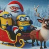 Santa And Minions Diamond Paintings