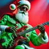 Guitarist Santa Diamond Paintings