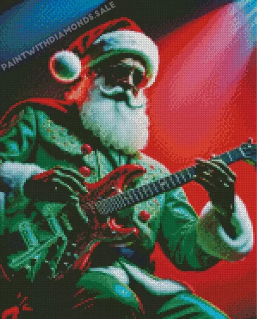 Guitarist Santa Diamond Paintings