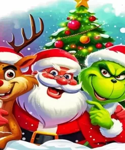 Santa And Grinch Diamond Paintings