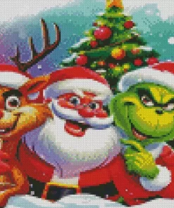 Santa And Grinch Diamond Paintings