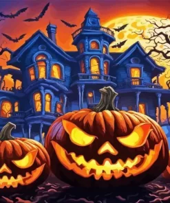 Scary Halloween Castle Diamond Paintings