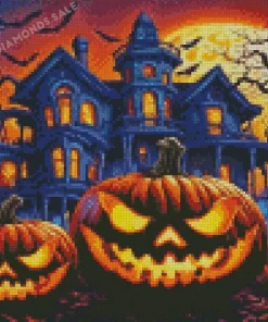 Scary Halloween Castle Diamond Painting