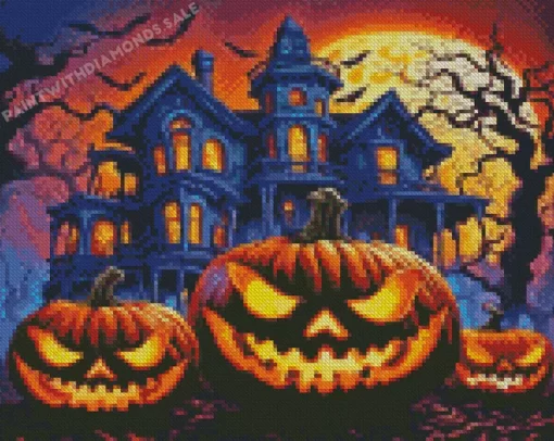 Scary Halloween Castle Diamond Painting