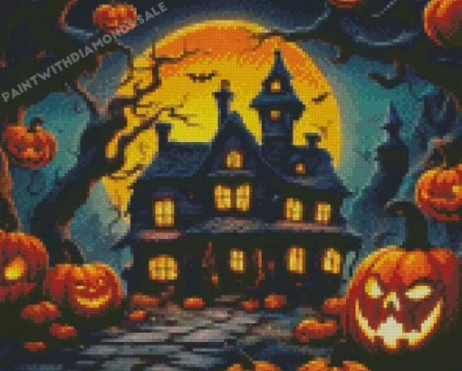 Scary Halloween Castle Diamond Paintings