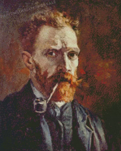 Self Portrait With Pipe Diamond Paintings