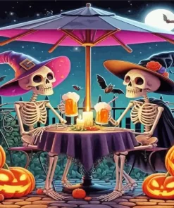 Halloween Skulls Date Diamond Paintings