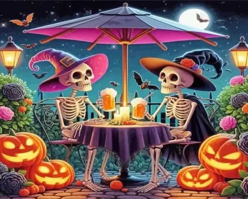 Halloween Skulls Date Diamond Paintings