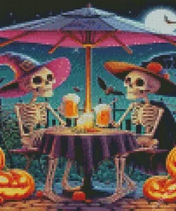 Halloween Skulls Date Diamond Paintings