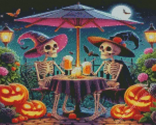 Halloween Skulls Date Diamond Paintings