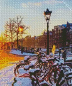 Snowy Amsterdam Diamond Painting