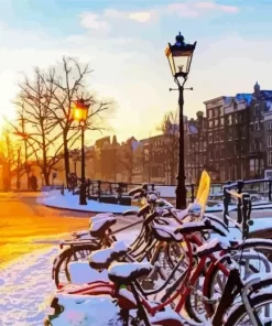 Snowy Amsterdam Diamond Painting