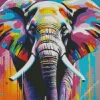 Splatter Elephant Head Diamond Painting