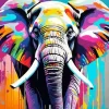 Splatter Elephant Head Diamond Painting