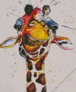 Splatter Giraffe Diamond Painting