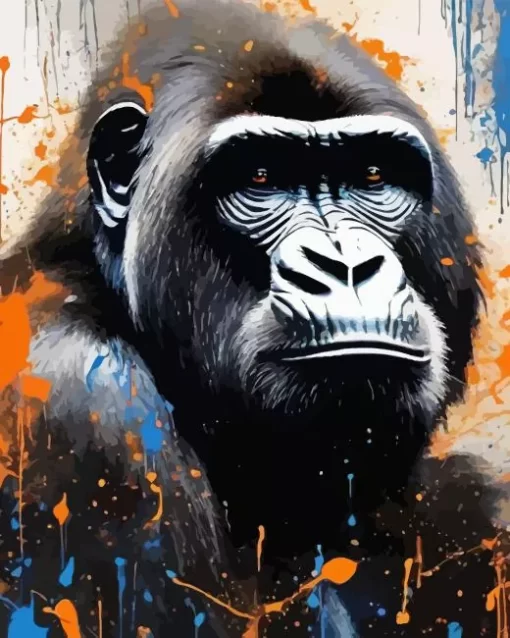 Splatter Gorilla Diamond Painting