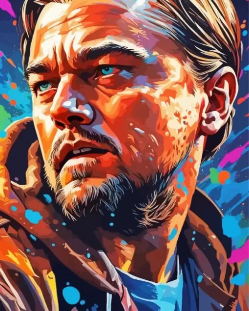 Splatter Leonardo DiCaprio Diamond Painting