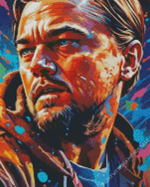 Splatter Leonardo DiCaprio Diamond Painting