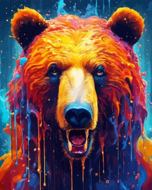 Splatter Bear Diamond Painting