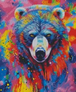 Splatter Colorful Bear Diamond Painting