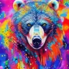 Splatter Colorful Bear Diamond Painting