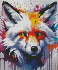 Splatter Fox Diamond Painting