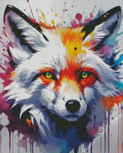 Splatter Fox Diamond Painting