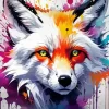 Splatter Fox Diamond Painting