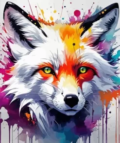 Splatter Fox Diamond Painting