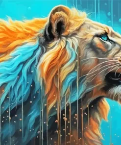 Splatter Lion Diamond Painting