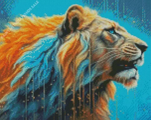 Splatter Lion Diamond Painting