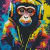 Splatter Monkey Diamond Painting