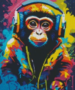 Splatter Monkey Diamond Painting