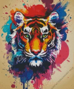 Splatter Tiger Diamond Painting