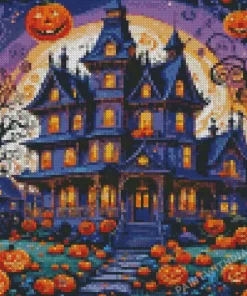 Spooky Halloween Castle Diamond Paintings