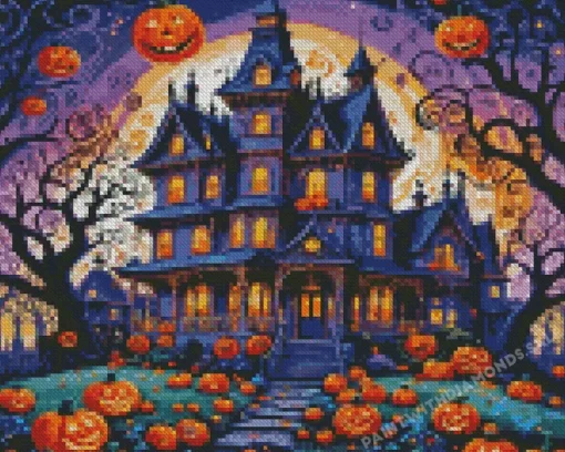 Spooky Halloween Castle Diamond Paintings